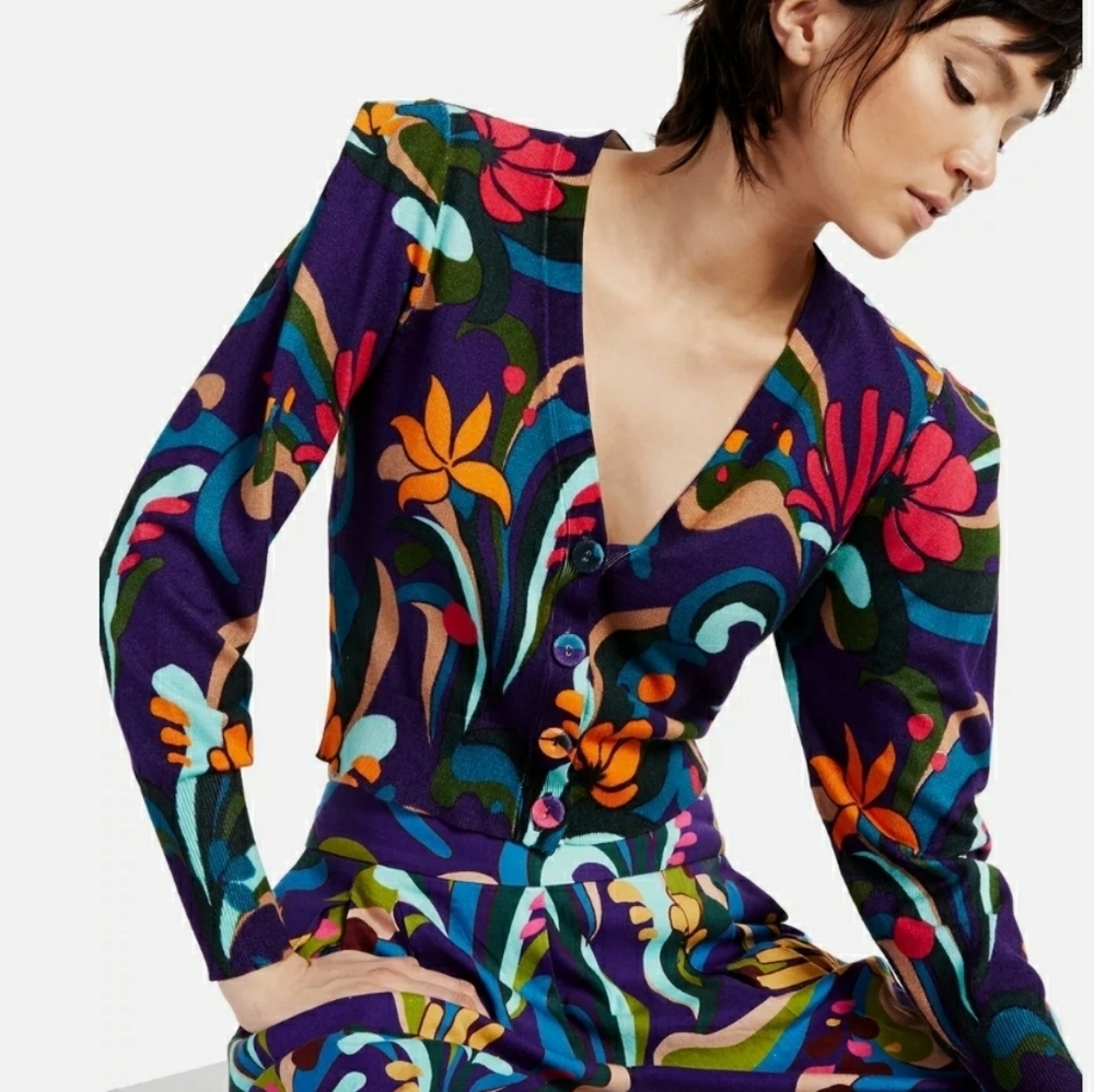 INC International Concepts Multicolor Women's Puff Long Sleeve Cardigan, Size L